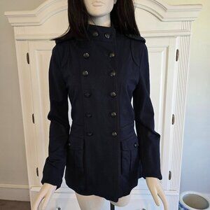 Vintage Sanctuary Navy Double Breasted Jacket, Size Small